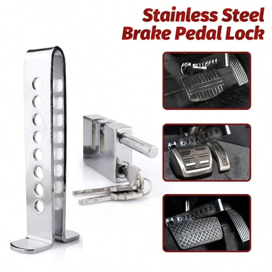 Security Anti-Theft Lock Brake Pedal Stainless Steel Lock Car Truck