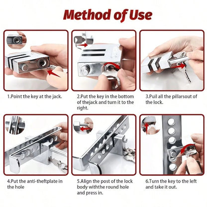 Security Anti-Theft Lock Brake Pedal Stainless Steel Lock Car Truck