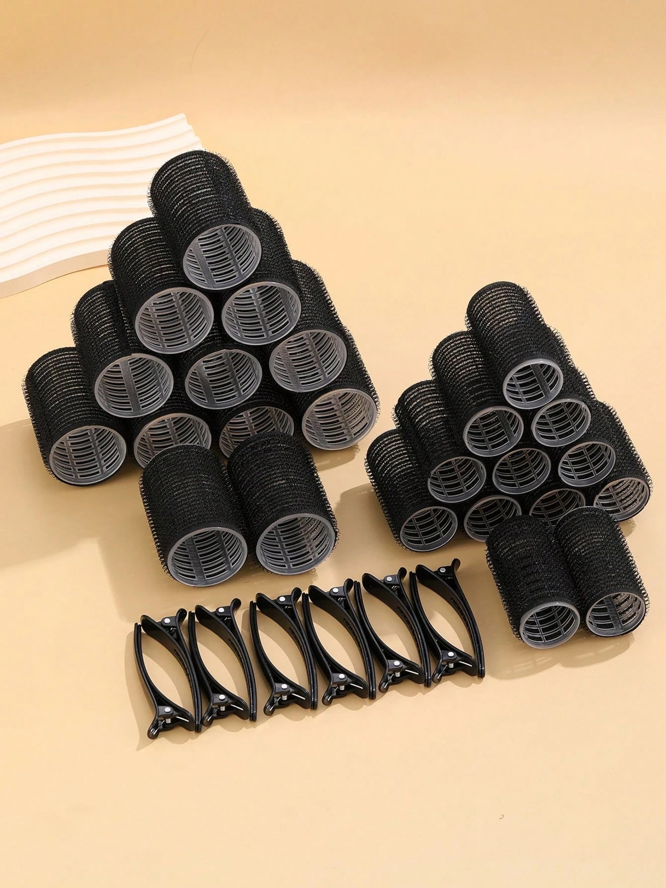 Self-Grip Rollers Kit With 24Rollers And 12Clips, Salon Quality Curlers For Diy Hairstyling, Heatless Rollers