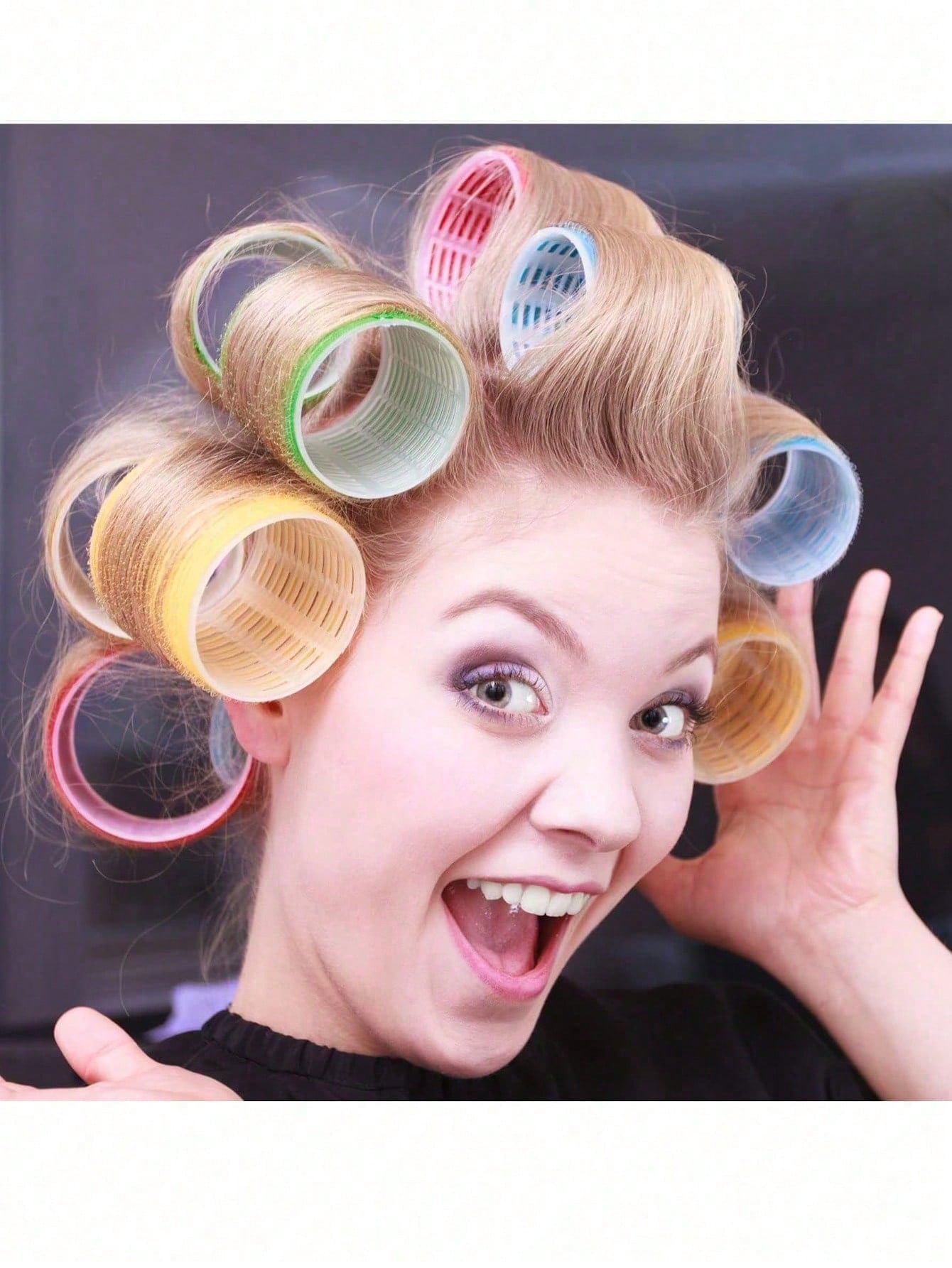 Self-Grip Rollers Kit With 24Rollers And 12Clips, Salon Quality Curlers For Diy Hairstyling, Heatless Rollers