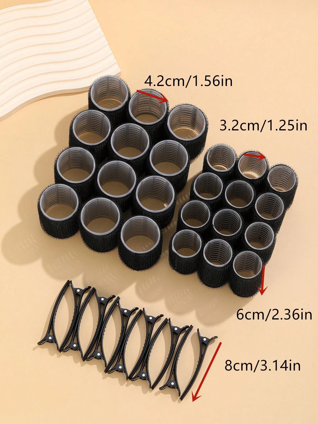 Self-Grip Rollers Kit With 24Rollers And 12Clips, Salon Quality Curlers For Diy Hairstyling, Heatless Rollers