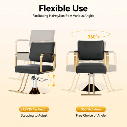 SENDERPICK Salon Barber Chair With Hydraulic Pump, Hair Salon Chair For Hair Stylist, 360 Degrees Rolling Swivel Spa Beauty Makeup Chair, Styling Braiding Hairdresser Chair For Barber Shop, Dressing R