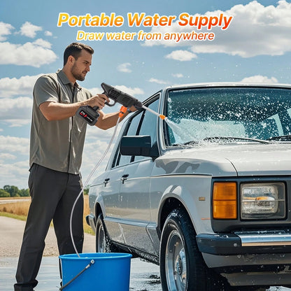Senmeo 1Pc Handheld Cordless Pressure Washer, 435PSI Water Lance, 3-In-1 Nozzle & Foam Cannon, Two 15000mAh Batteries, Portable Cleaner For Car/Floor/Home/Garden Washing