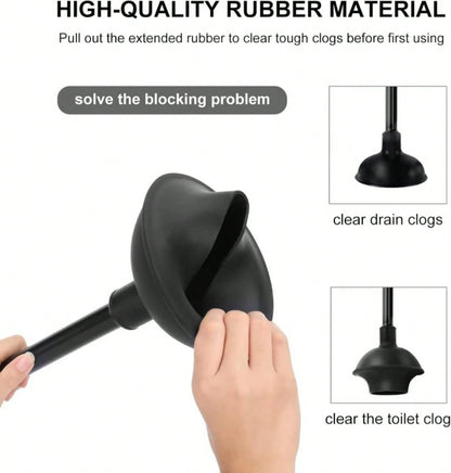SetSail Toilet Brush And Plunger Set, Semi-Hidden Toilet Plungers Heavy Duty Toilet Bowl Brush And Holder For Bathroom Toilet Plunger And Brush Set For Deeply Cleaning- Black