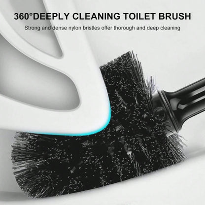 SetSail Toilet Brush And Plunger Set, Semi-Hidden Toilet Plungers Heavy Duty Toilet Bowl Brush And Holder For Bathroom Toilet Plunger And Brush Set For Deeply Cleaning- Black