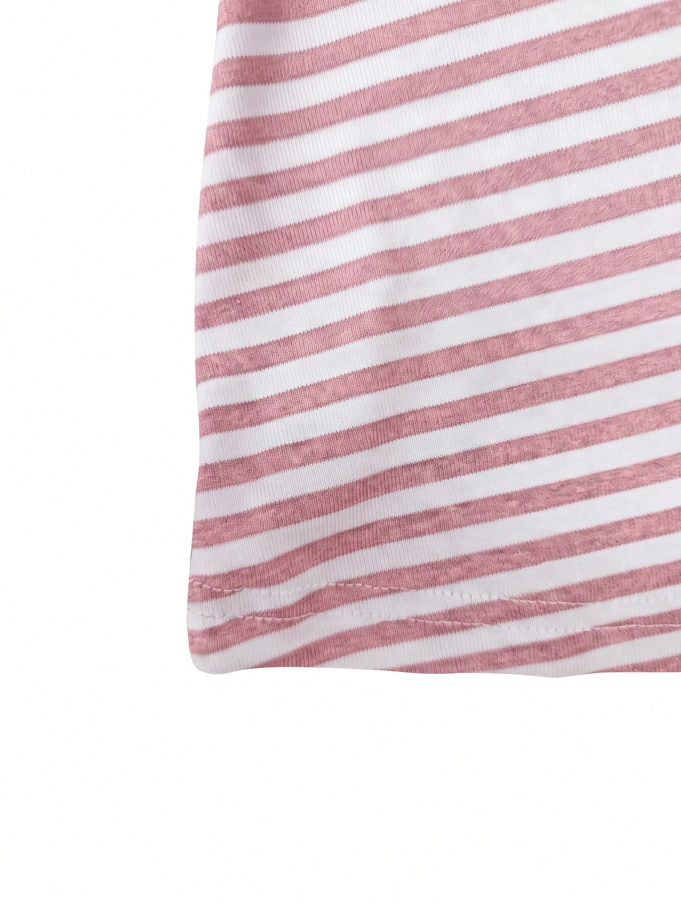 Sexy Deep V-Neck Halter Tie Back Striped Fitted Mini Dress For Women, Spring/Summer New Style Pink Elegant