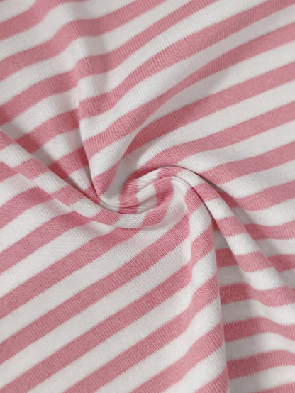 Sexy Deep V-Neck Halter Tie Back Striped Fitted Mini Dress For Women, Spring/Summer New Style Pink Elegant