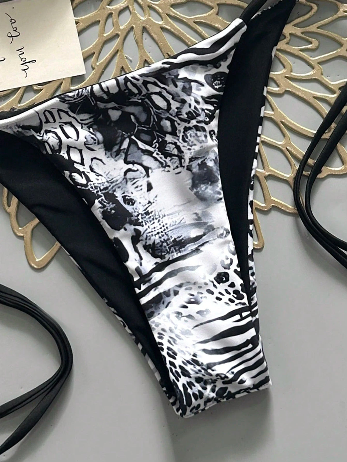 Sexy Leopard Print Bikini Two Pieces Set, Retro Style For Women Vacation Beach White Summer, Resort Wear