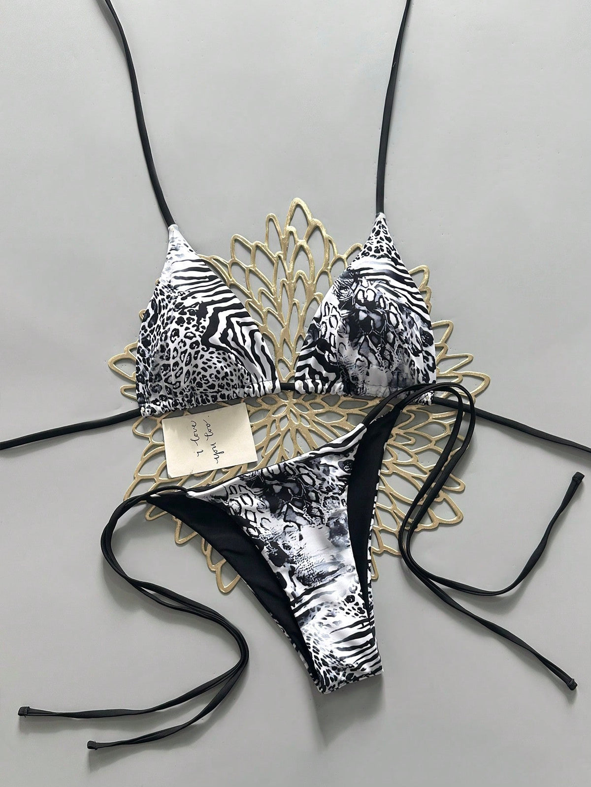 Sexy Leopard Print Bikini Two Pieces Set, Retro Style For Women Vacation Beach White Summer, Resort Wear