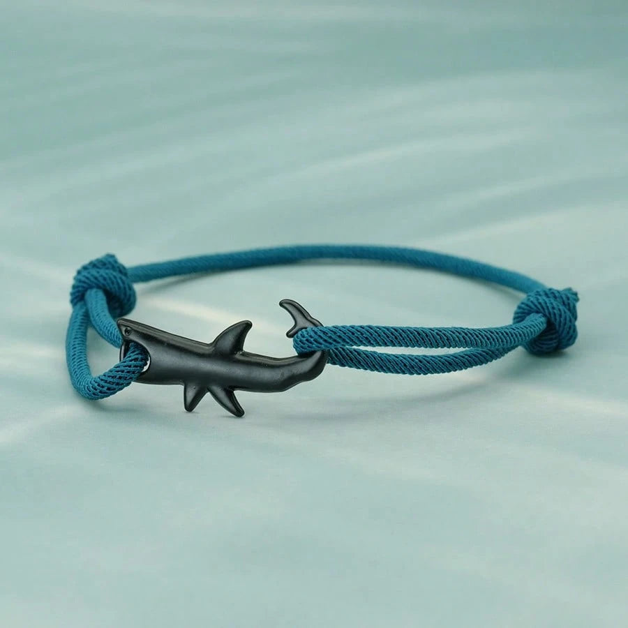 Shark Bracelet, Unisex, Multi-Layer Lucky Black & Red String Bracelet, Couple Gift, Summer Beach Jewelry, Surfing Bracelet