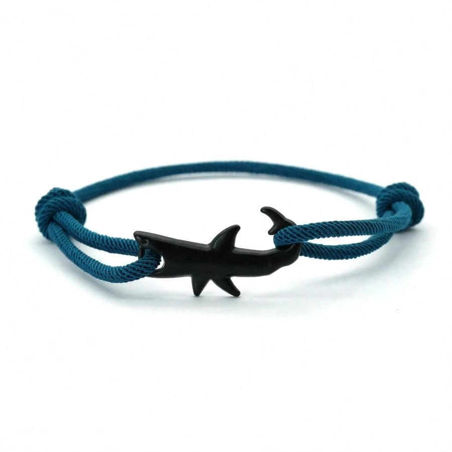 Shark Bracelet, Unisex, Multi-Layer Lucky Black & Red String Bracelet, Couple Gift, Summer Beach Jewelry, Surfing Bracelet