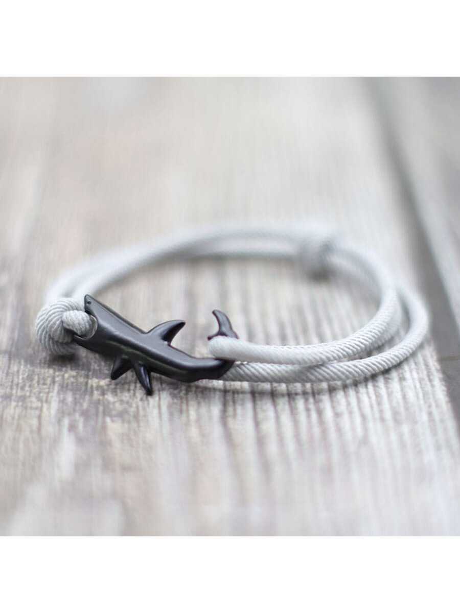 Shark Bracelet, Unisex, Multi-Layer Lucky Black & Red String Bracelet, Couple Gift, Summer Beach Jewelry, Surfing Bracelet