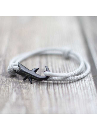 Shark Bracelet, Unisex, Multi-Layer Lucky Black & Red String Bracelet, Couple Gift, Summer Beach Jewelry, Surfing Bracelet