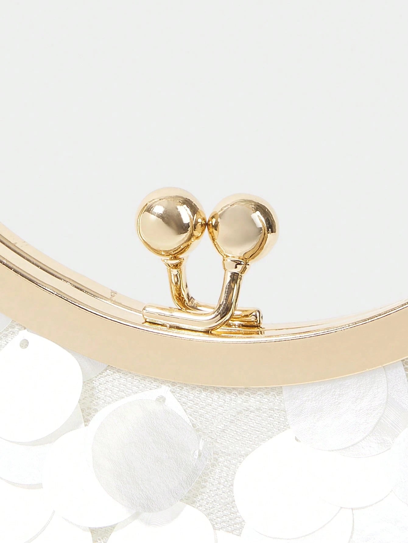 SHECARRY Ladies, Women Top Handle Bags, Round Imitation Seashell Sequins, Fashionable, Elegant, Simple, Personalized, Versatile, Metal Handles, For Beach, Vacation, Holiday, Summer, Cocktail Party, Pa