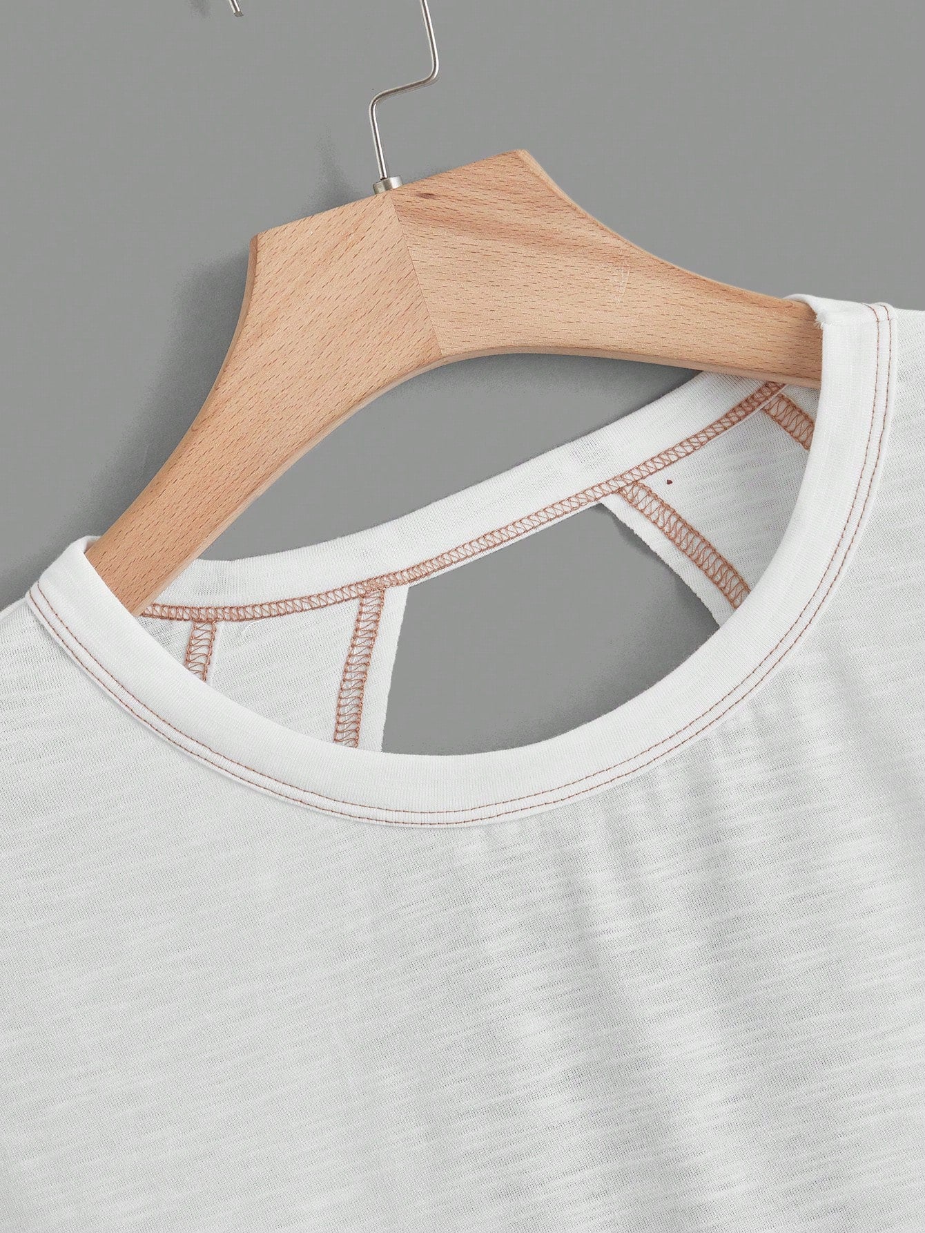 SHEIN Essnce Cut Out Back Batwing Sleeve Tee