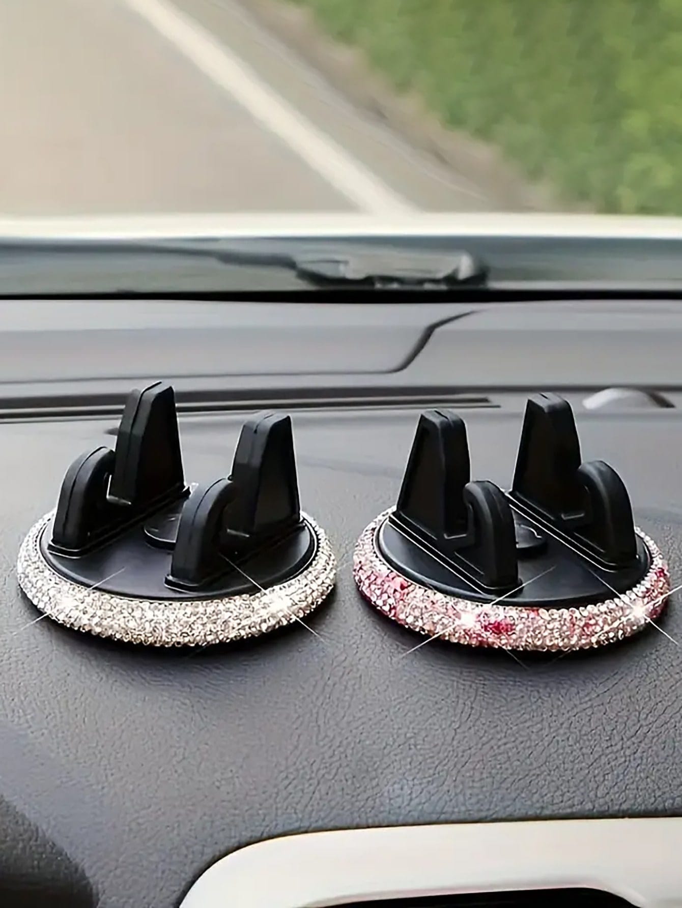 Shiny Diamond Car Phone Holder, Shiny Rhinestone Car Phone Holder, Fashionable Women's Phone Holder, Car Phone Holder| Shiny Design| Decorative Phone Holder, Car Phone Holder, Navigation Holder, Das