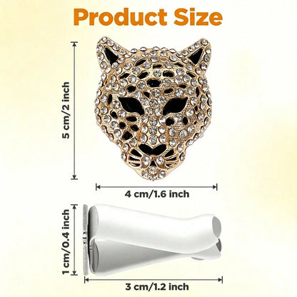 Shiny Leopard Print Air Vent Clip, Rhinestone Car Air Vent Clip, Leopard Print Car Accessories, Women's Diamond Shiny Accessories (Silver And Gold), Metal Leopard Print Car Air Vent Clip, Car Air Vent