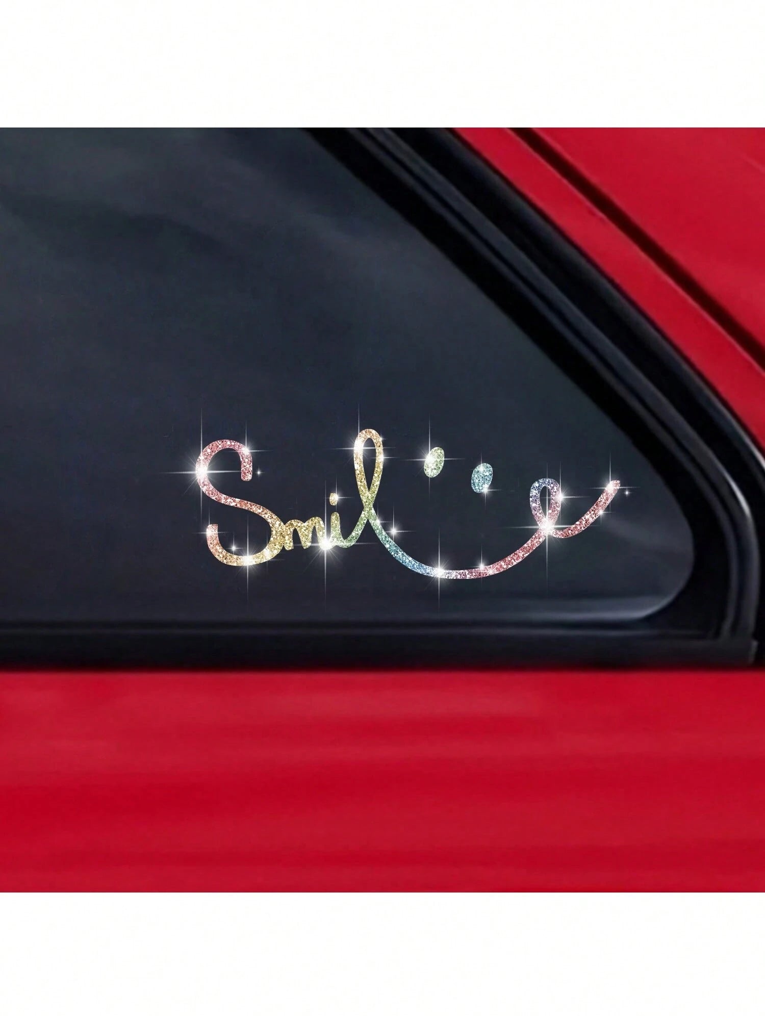 Shiny Rhinestone Car-Shaped Wall Sticker, Smiling Face Pattern, Self-Adhesive, Suitable For Bedroom Entrance, Living Room, Foyer, Home Decor