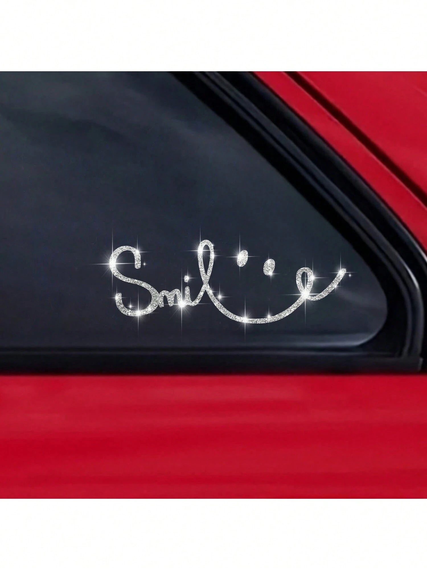Shiny Rhinestone Car-Shaped Wall Sticker, Smiling Face Pattern, Self-Adhesive, Suitable For Bedroom Entrance, Living Room, Foyer, Home Decor