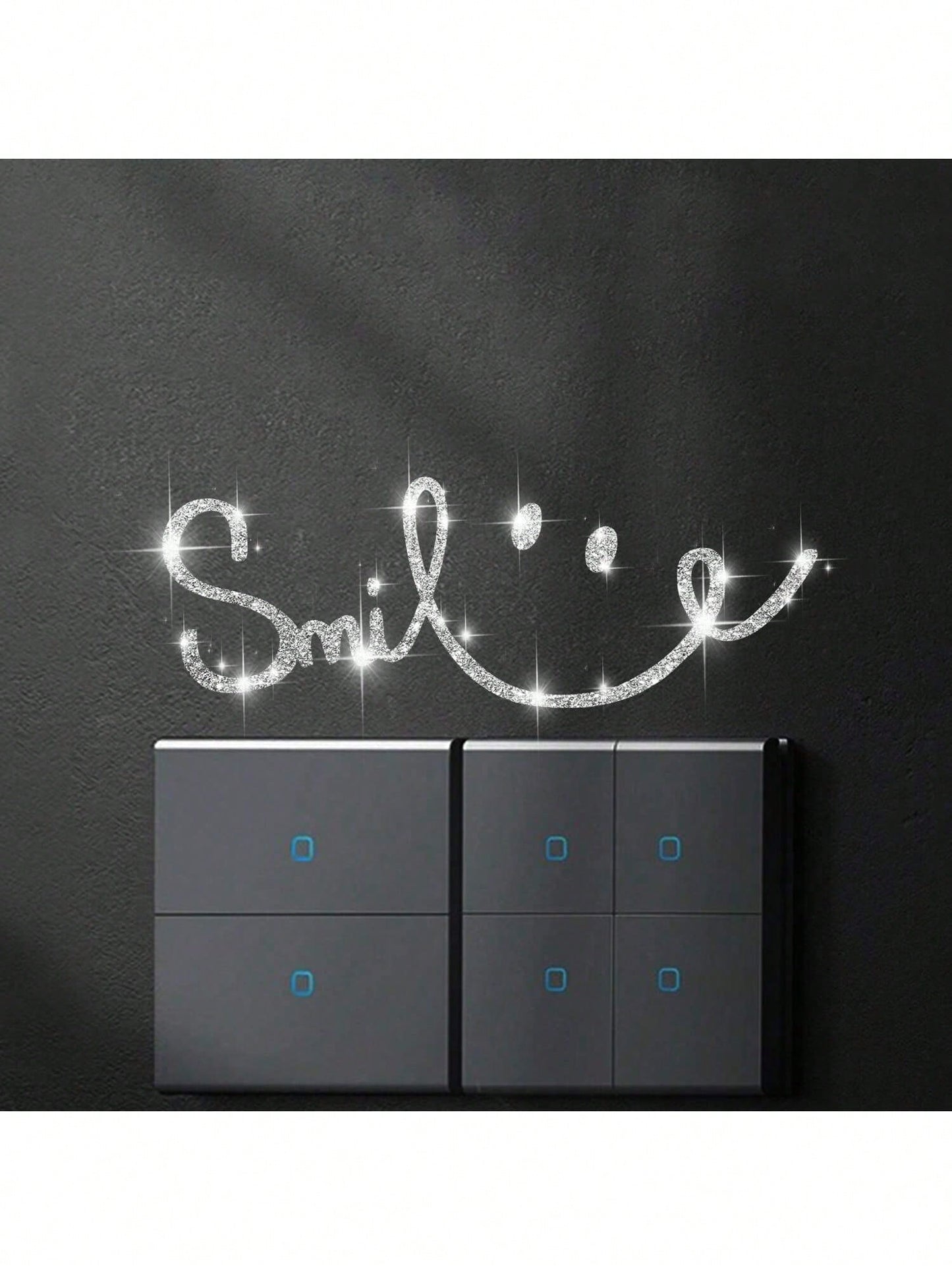 Shiny Rhinestone Car-Shaped Wall Sticker, Smiling Face Pattern, Self-Adhesive, Suitable For Bedroom Entrance, Living Room, Foyer, Home Decor