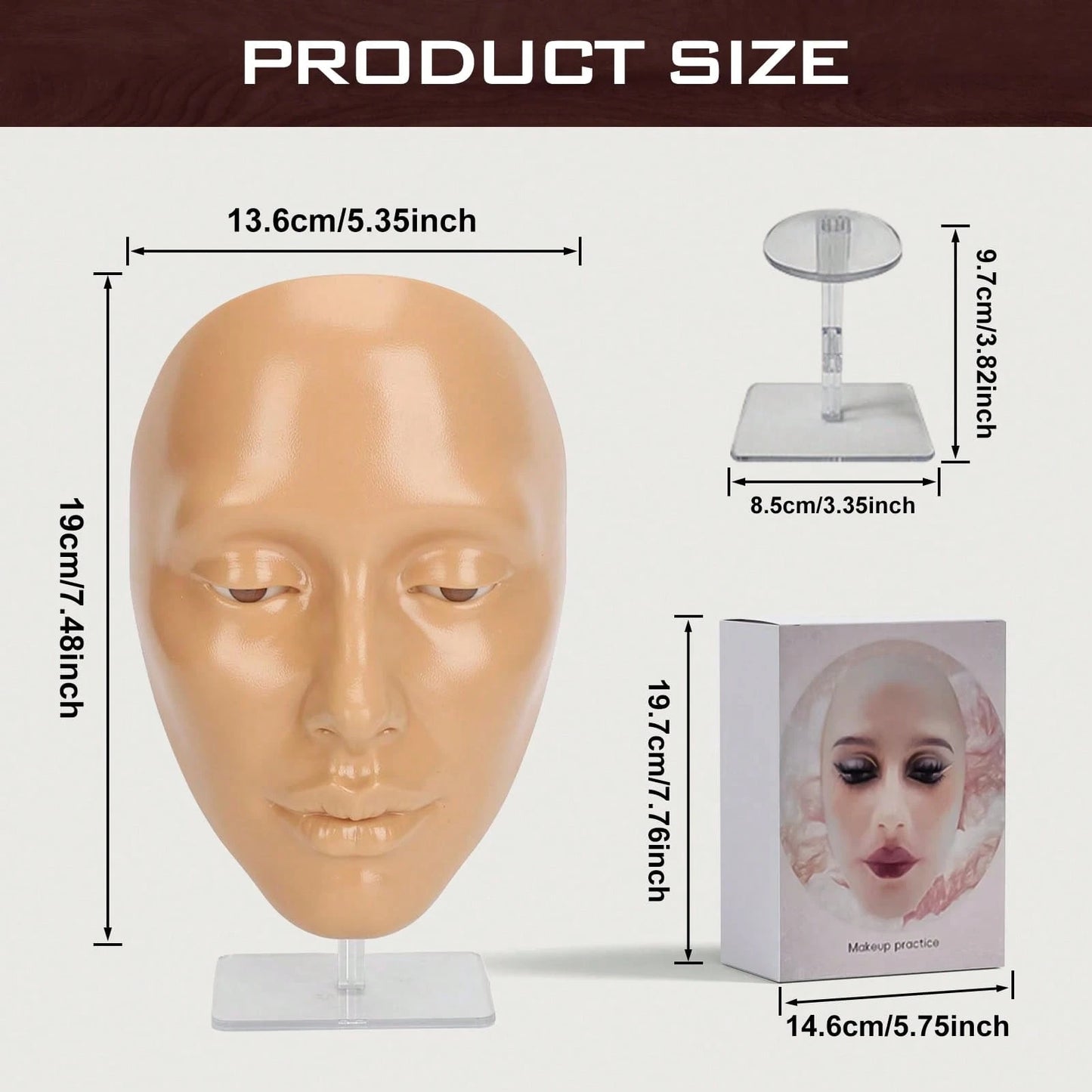 Shmian 1pc 5D Makeup Practice Face Board, Silicone Mannequin, Reusable Beginner Eye Practice For Makeup Artists, Girl's Gift Or Professionals,Cheap,Stocking Stuffers,Makeup,Makeup Tools,Cheap Stuff,Gi