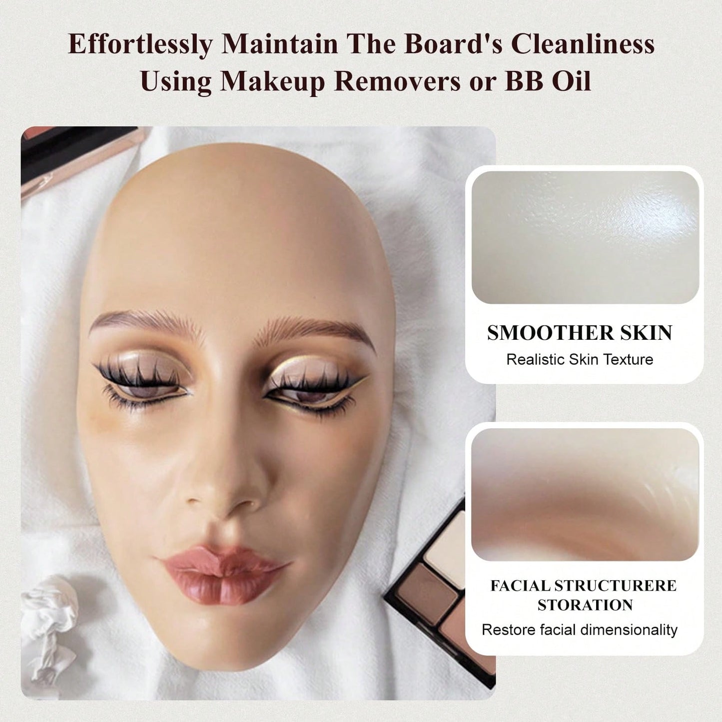 Shmian 1pc 5D Makeup Practice Face Board, Silicone Mannequin, Reusable Beginner Eye Practice For Makeup Artists, Girl's Gift Or Professionals,Cheap,Stocking Stuffers,Makeup,Makeup Tools,Cheap Stuff,Gi