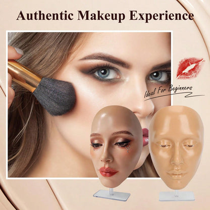 Shmian 1pc 5D Makeup Practice Face Board, Silicone Mannequin, Reusable Beginner Eye Practice For Makeup Artists, Girl's Gift Or Professionals,Cheap,Stocking Stuffers,Makeup,Makeup Tools,Cheap Stuff,Gi