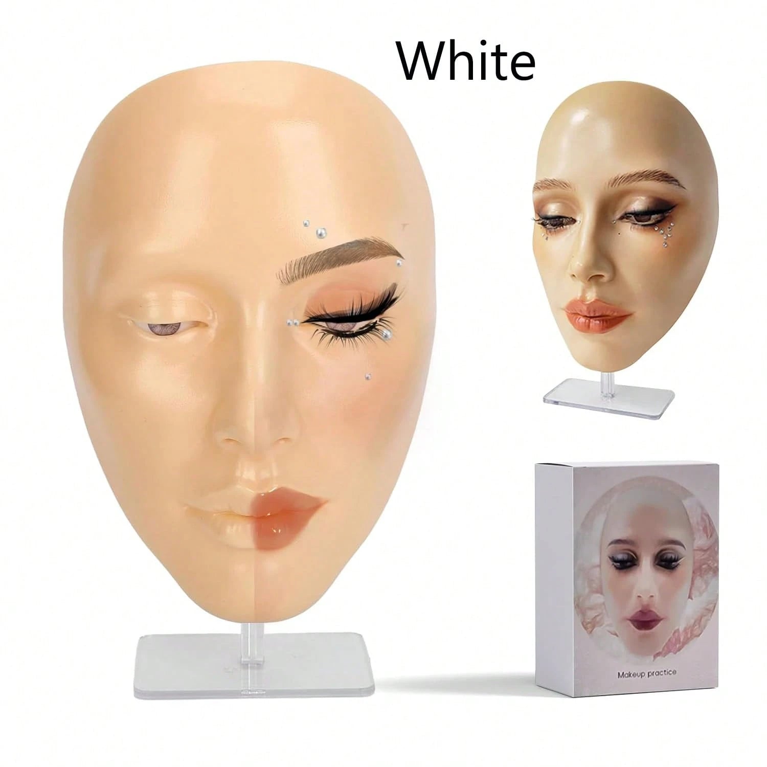 Shmian 1pc 5D Makeup Practice Face Board, Silicone Mannequin, Reusable Beginner Eye Practice For Makeup Artists, Girl's Gift Or Professionals,Cheap,Stocking Stuffers,Makeup,Makeup Tools,Cheap Stuff,Gi