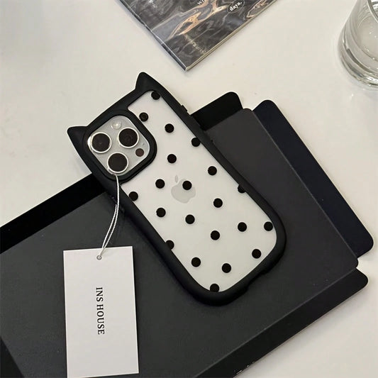 Shockproof Cat Ear Design Phone Case, Suitable For Various Models Including 17/16/15/14/13/12/11 Pro Max/Plus/X/8/7.It Is A Popular Birthday Gift And Business Gift, Durable, Anti-Stain, Anti-Fingerpri