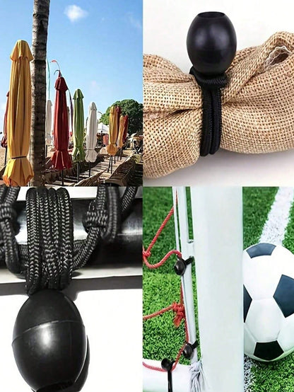 SikeSike 5/10/50/100pcs Outdoor Camping Tent Fixed Elastic Rope Plastic Ball High Elastic Rope Tied Elastic Ball Trampoline Beach Net Elastic Rope Strap, Used To Fix Camping Tents And Boat Poles