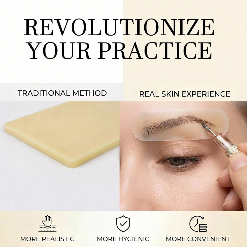 Silicone Eyebrow Practice Pads (1, 4, 8, 10pcs) Soft Silicone Eyebrow Practice Pads With Ultra-Realistic Skin Texture, Perfect For Semi-Permanent Makeup Training And Eyebrow Tattooing Practice