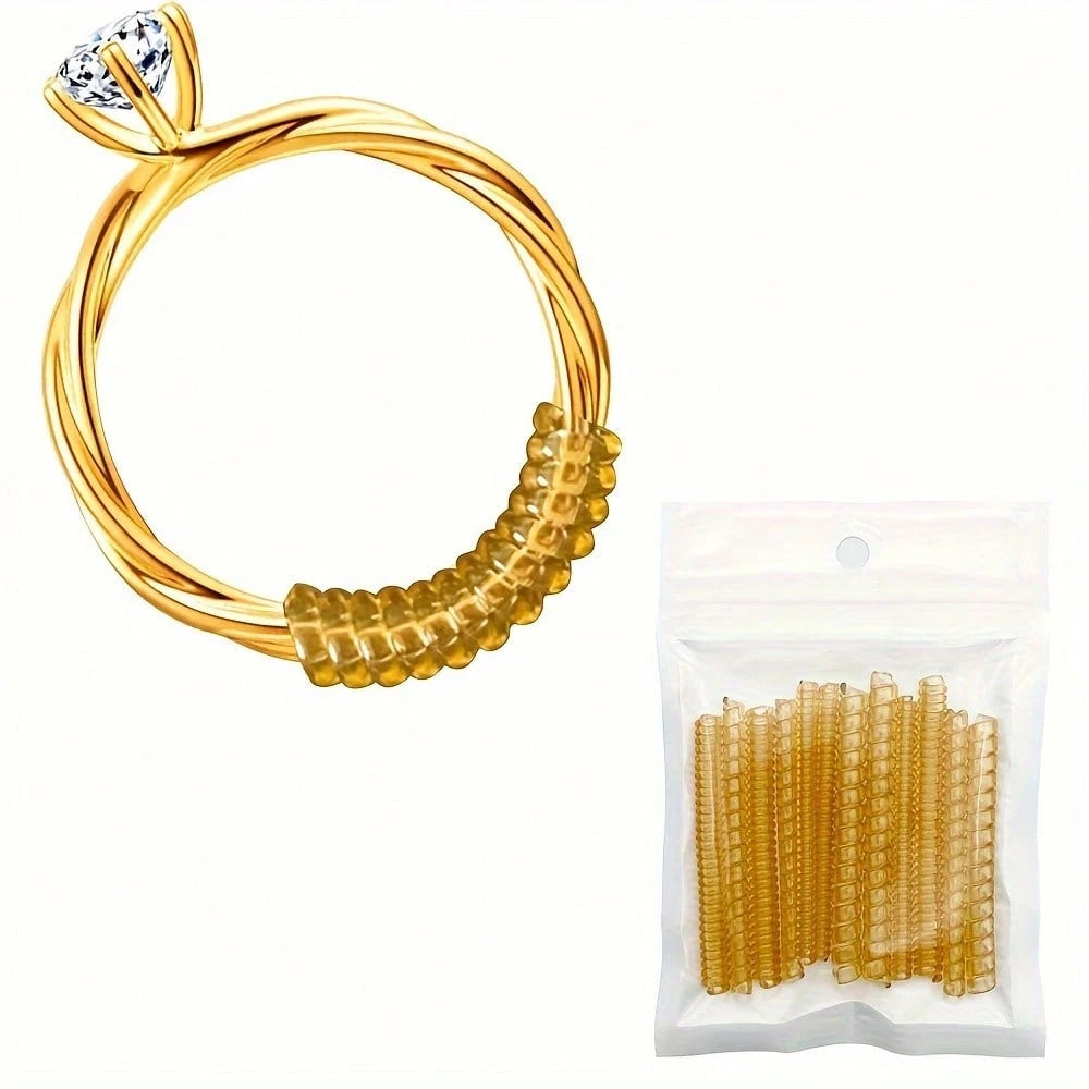 Silicone Ring Sizer With Protective Cover- Flexible Invisible Spiral Tightener For Loose Rings, Ringfit Adjuster Without Power, Transparent Ring Sizer Accessory Kit