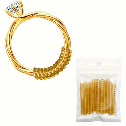 Silicone Ring Sizer With Protective Cover- Flexible Invisible Spiral Tightener For Loose Rings, Ringfit Adjuster Without Power, Transparent Ring Sizer Accessory Kit