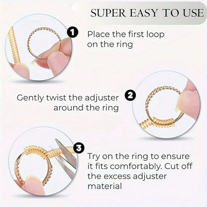 Silicone Ring Sizer With Protective Cover- Flexible Invisible Spiral Tightener For Loose Rings, Ringfit Adjuster Without Power, Transparent Ring Sizer Accessory Kit