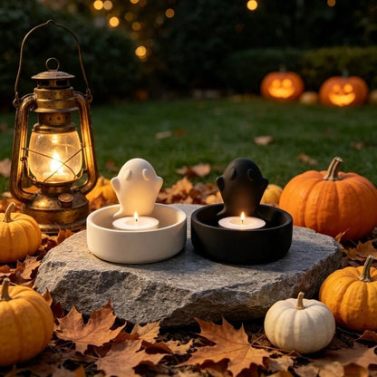 SILIKE LUFEI 1pc/2pcs Halloween Ghost Storage Candle Holder Decor Mold, Clay Silicone Mold For Resin, Plaster, Candle, Aromatherapy Products, Home Decor Display