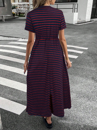 Siren Gaze Women's Casual Striped Mid-Length Dress, Summer