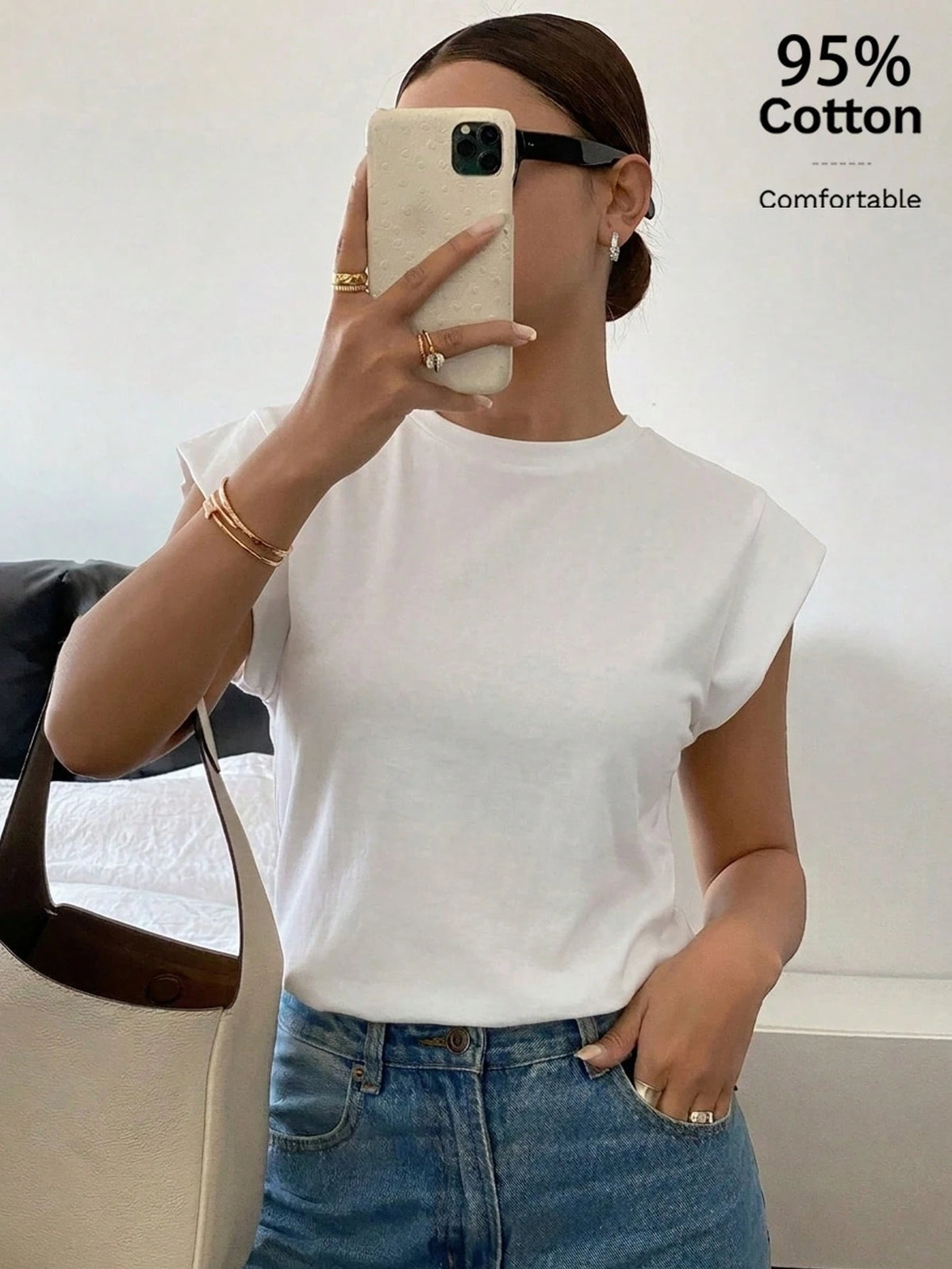 Siren Gaze Women's Solid Color Casual Modest Versatile Daily Outing Everyday T-Shirt Soft Pink Summer