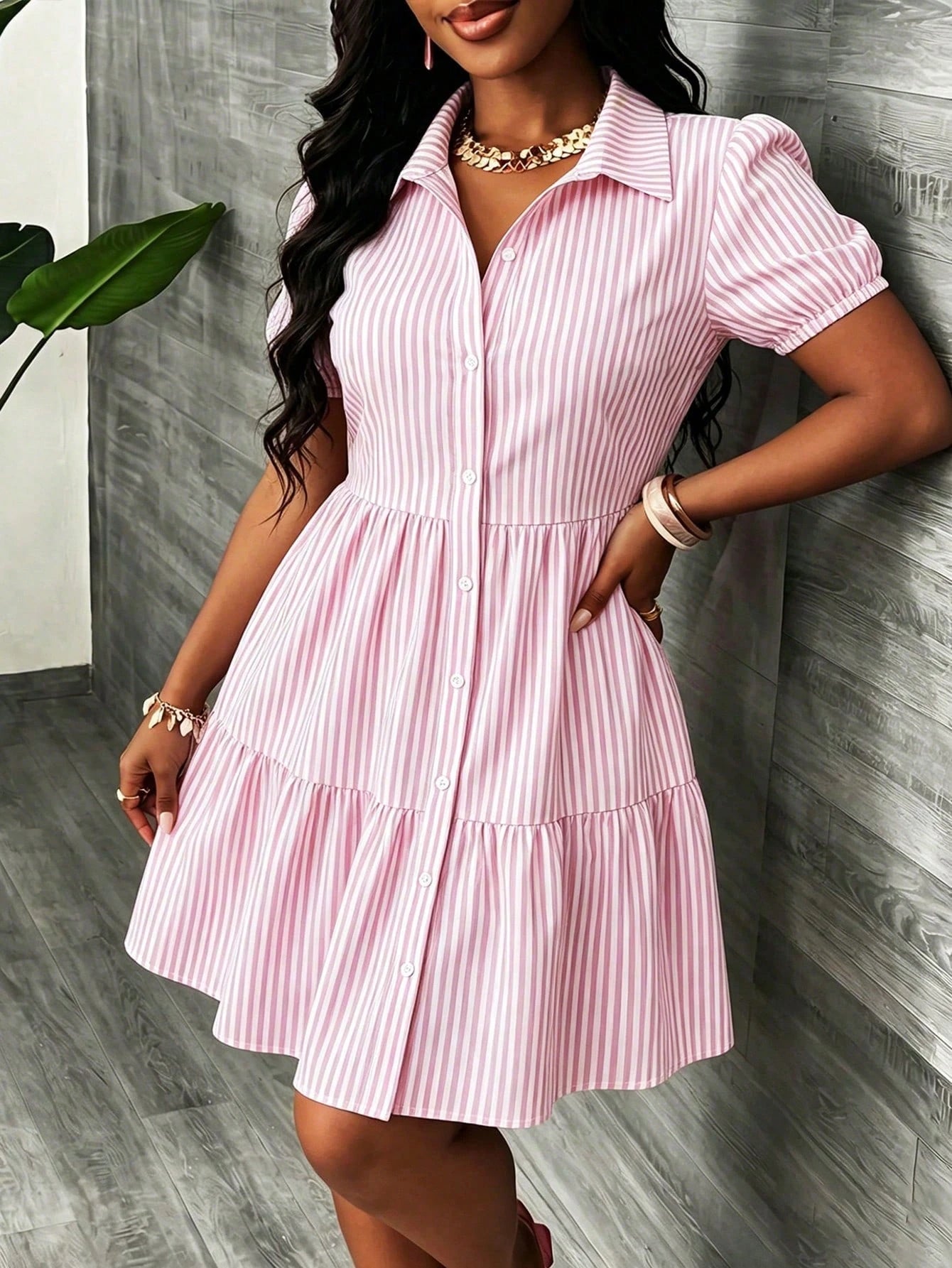 Slaydiva Casual Minimalist Women's Mini Dress Suitable For Summer