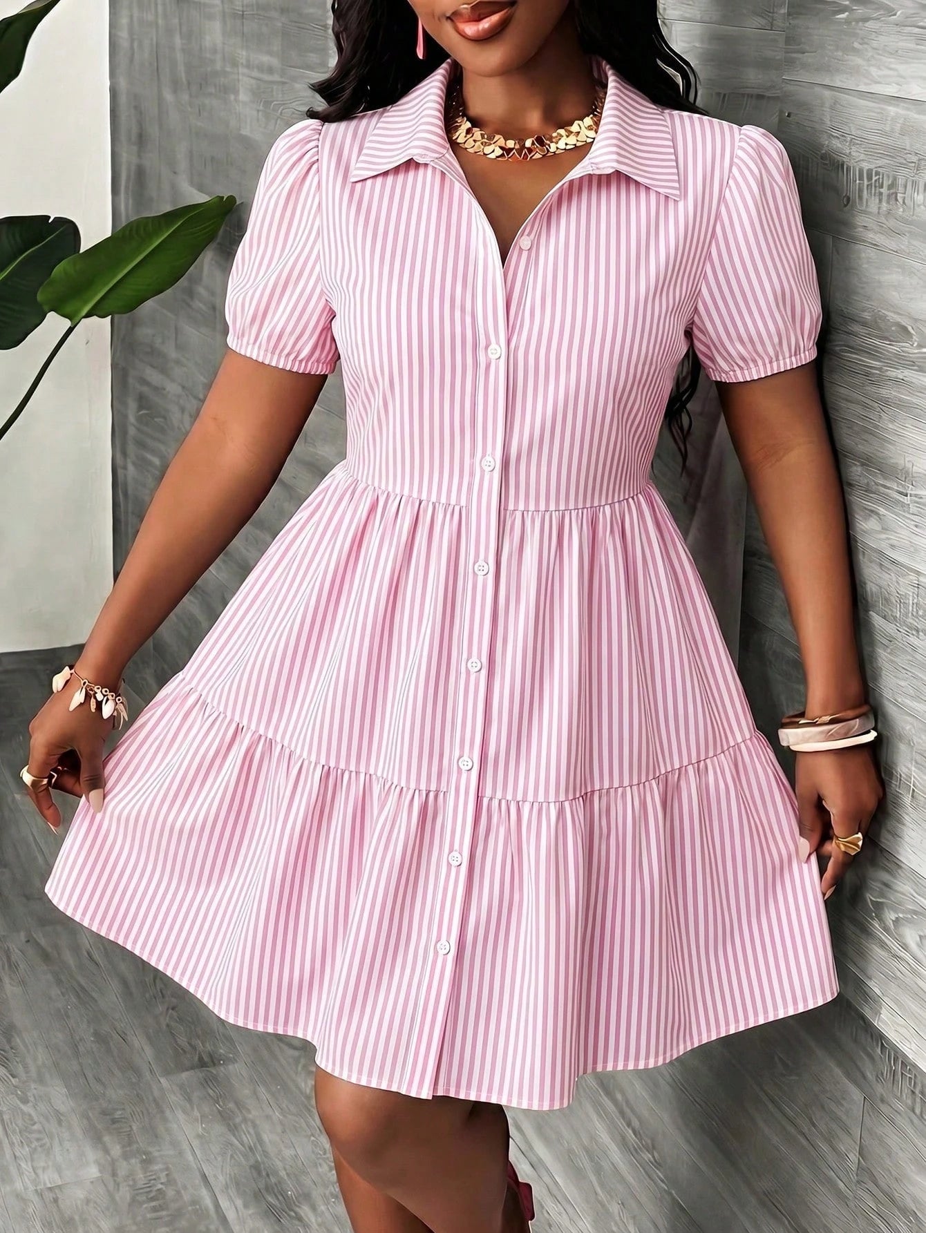 Slaydiva Casual Minimalist Women's Mini Dress Suitable For Summer