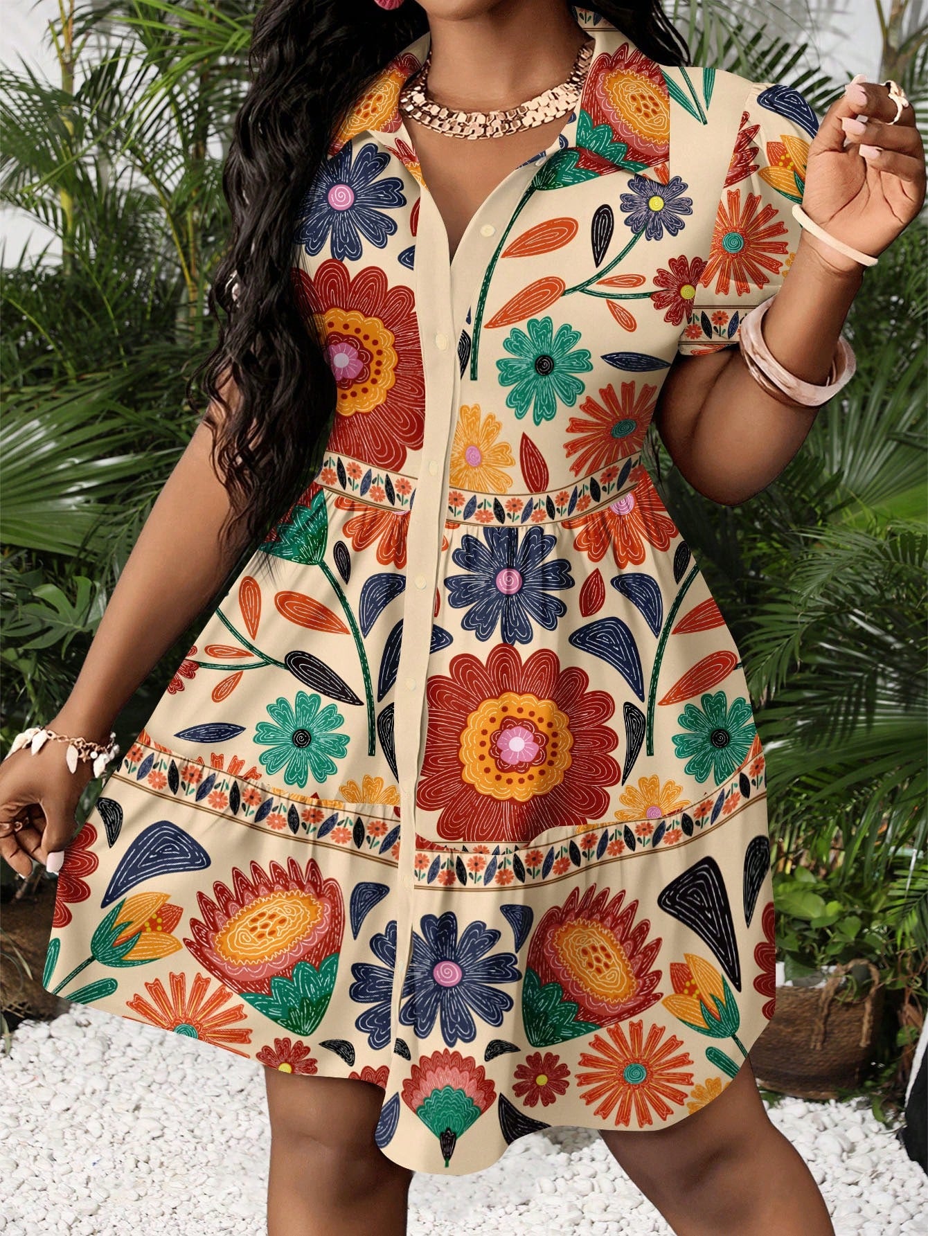 Slaydiva Casual Minimalist Women's Mini Dress Suitable For Summer