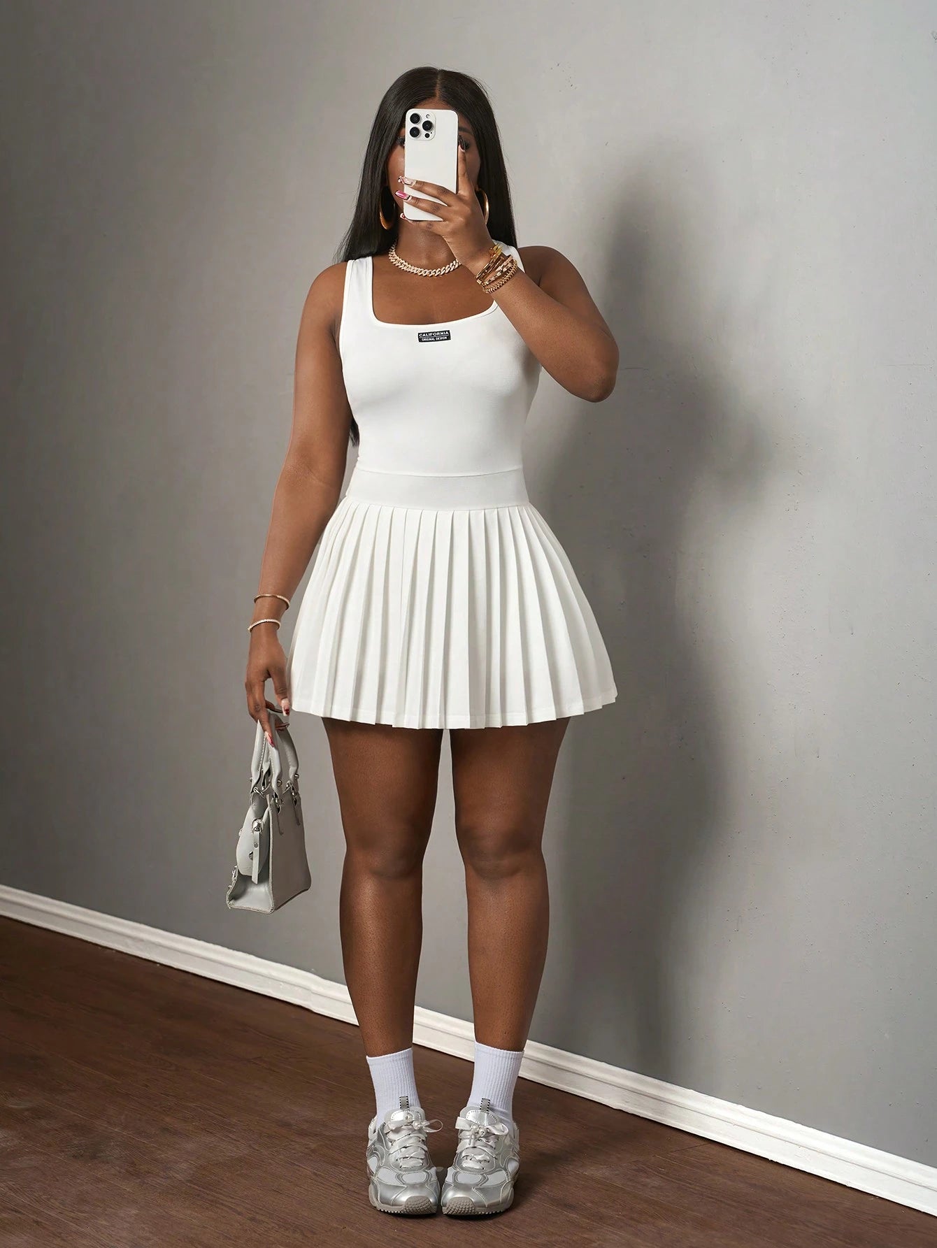 Slaydiva Magenta Summer Cute City Break Women's Knitted Mini Dress,Casual Simple U-Neck Racer Vest Pleated Skirt With Shorts Culottes Basic Sporty Outfit