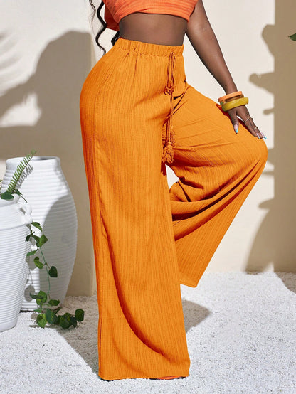 Slaydiva Women's Full Length Geometric Green Resort Pants, Casual Vacation