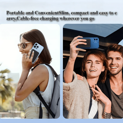 Slim Magnetic Wireless Power Bank 5000mAh Back To School Supplies 22.5W Wired Fast Charging 15W Wireless Charging Lightweight Portable Charger Strong Magnetic Suction Cable Free Phone Charger Works Wi