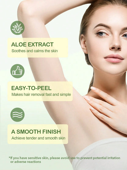 SlowSunday Aloe Vera Wax Strips, 10pcs, Body Wax Strips, With Skin-Care Ingredients, Coconut Oil & Aloe Vera, Effective Hair Removal, Leaves Skin Smooth, Easy To Use, For Summer, Skin Care, Y2K, Ideal