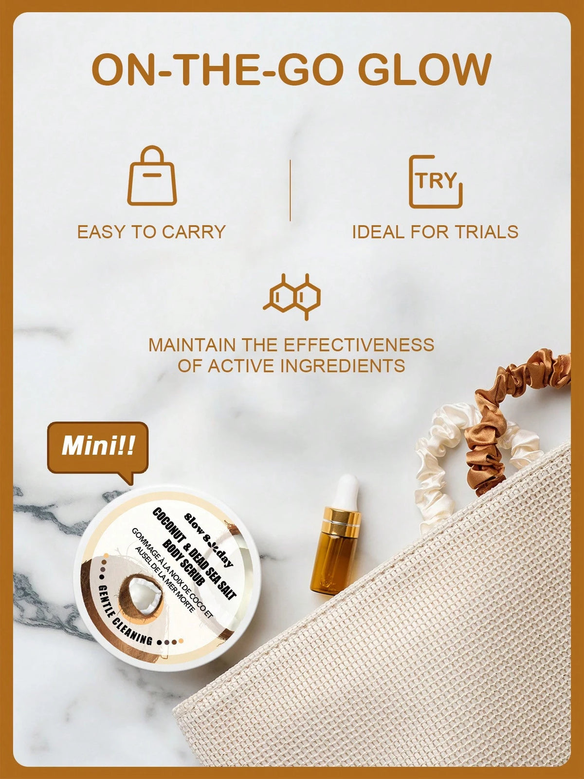 SLOWSUNDAY™ Coconut & Dead Sea Salt Body For Silky Smooth Skin Body Scrub Exfoliates & Restores Skin's Natural Nutrients 100ml