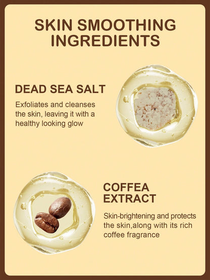 SLOWSUNDAY™ Coffee& Dead Sea Salt Body For Silky Smooth Skin Body Scrub Exfoliates & Restores Skin's Natural Nutrients 100ml