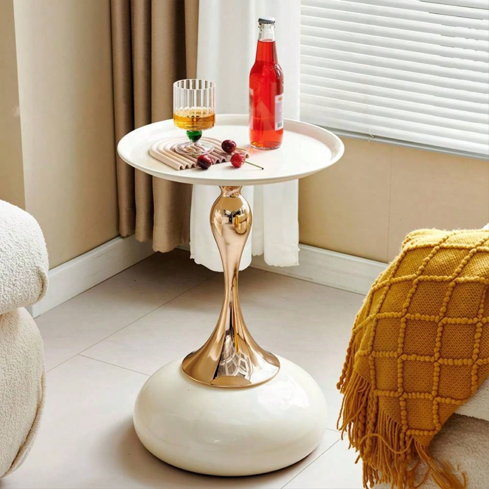 Small Round Side Table For Small Space,Cocktail Table,,Living Room Small Coffee Table,Black End Table
