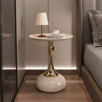 Small Round Side Table For Small Space,Cocktail Table,,Living Room Small Coffee Table,Black End Table