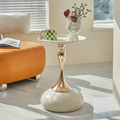Small Round Side Table For Small Space,Cocktail Table,,Living Room Small Coffee Table,Black End Table