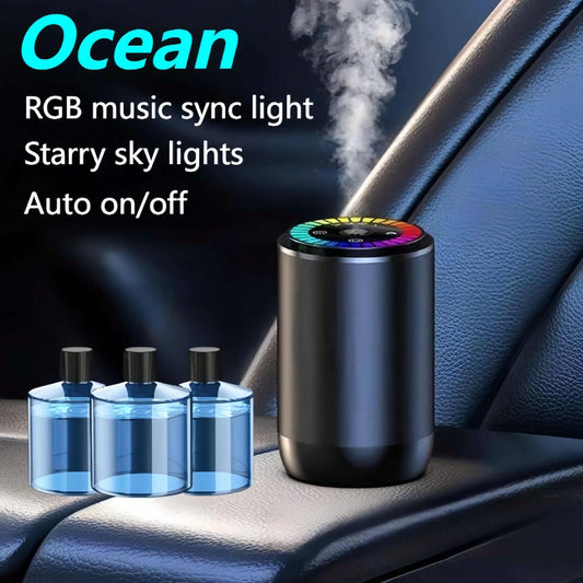 Smart Car Air Freshener Diffuser, Dynamic Lights And Starry Sky Roof, USB Charging, Adjustable Fragrance Concentration, Eliminate Odor In The Car, Suitable For Home, Car, Office, Bathroom.